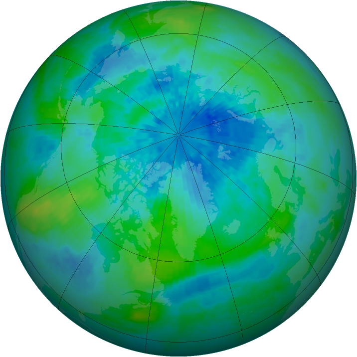 Arctic ozone map for 20 September 2004